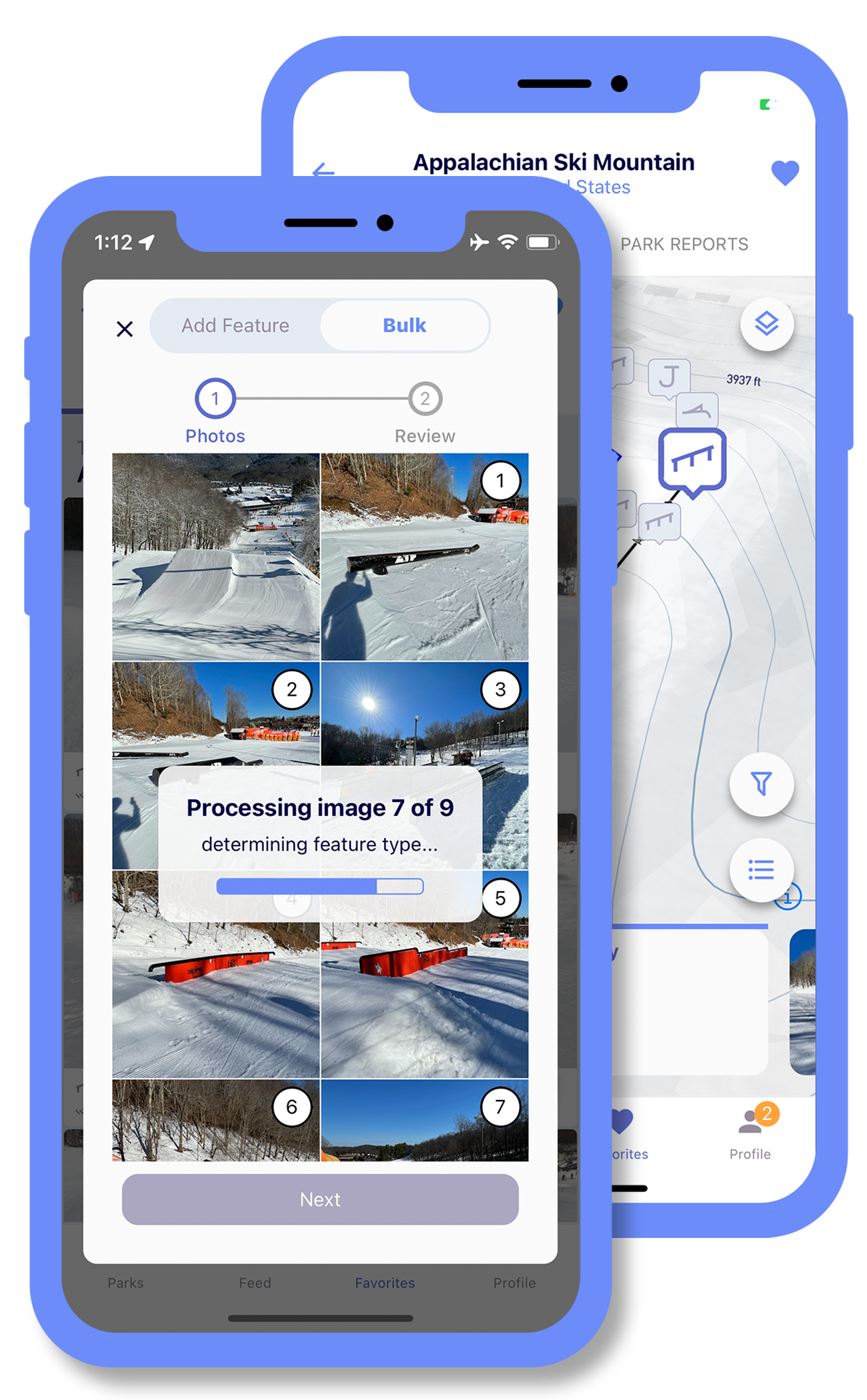 Terrain park build logs interface